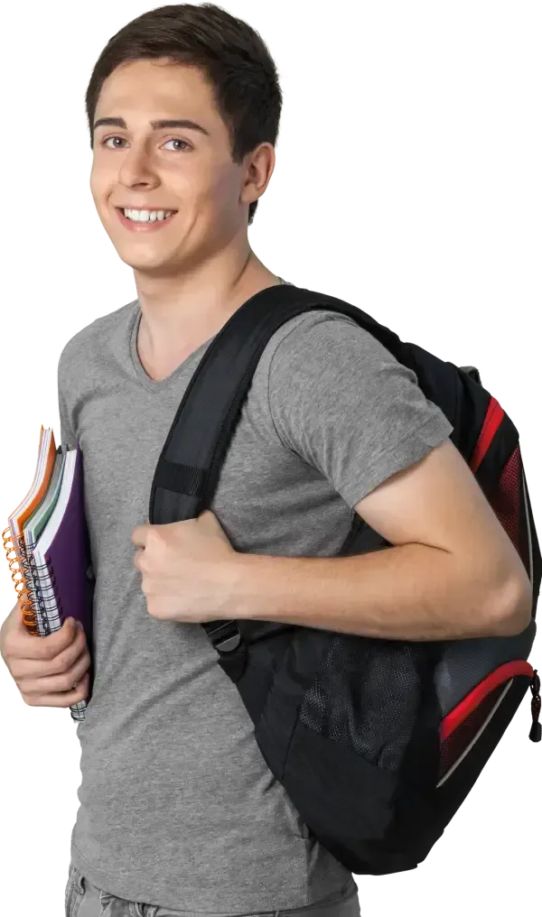 Lycéen souriant et motivé - soutien scolaire Cours Academy